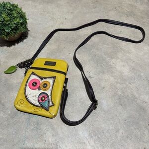 Chala Owl Faux Leather Crossbody Shoulder Bag Purse Boho Western Mustard‎ Yellow